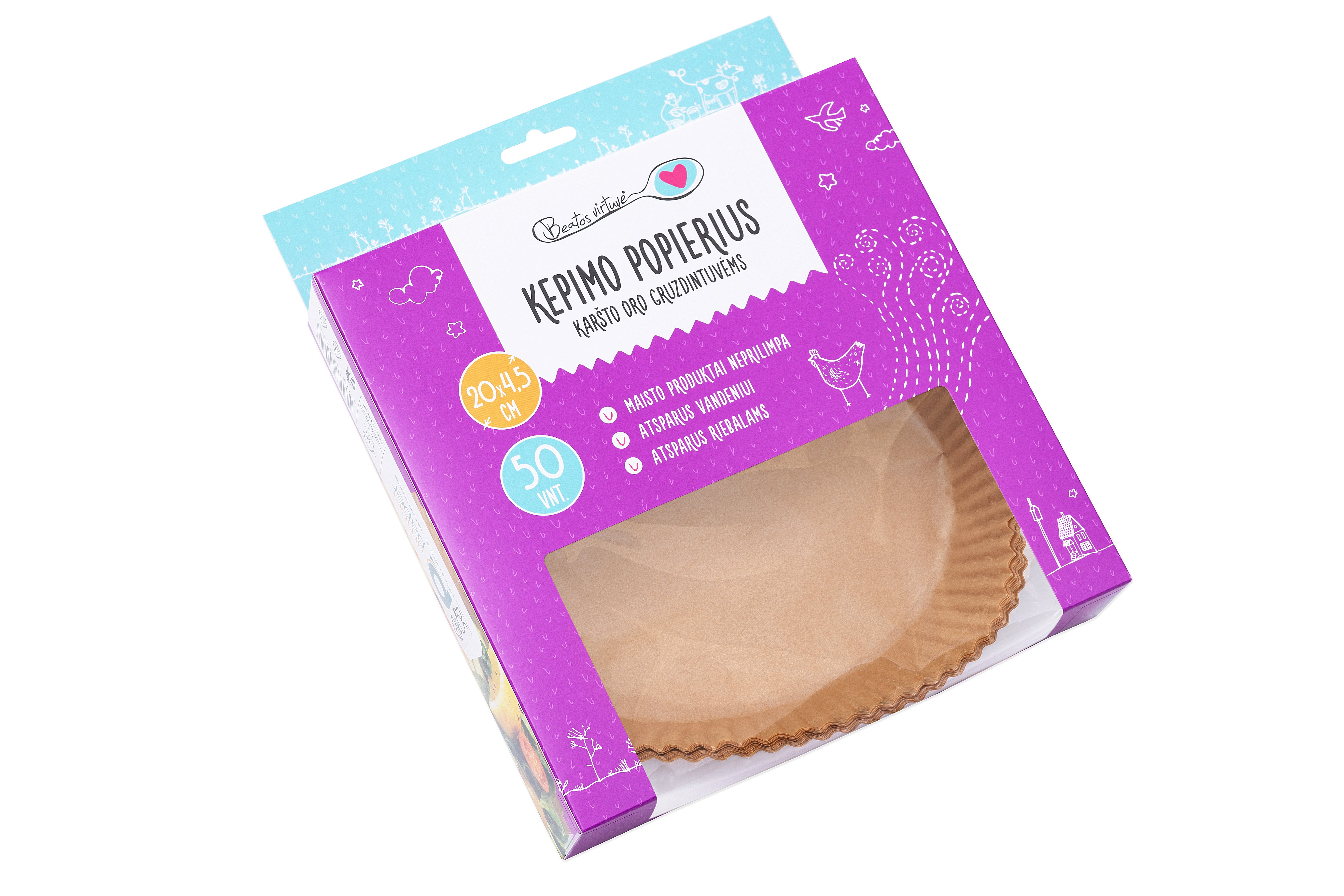Beatos Virtuvė kepimo popierius karšto oro gruzdintuvėms (air fryer liners)