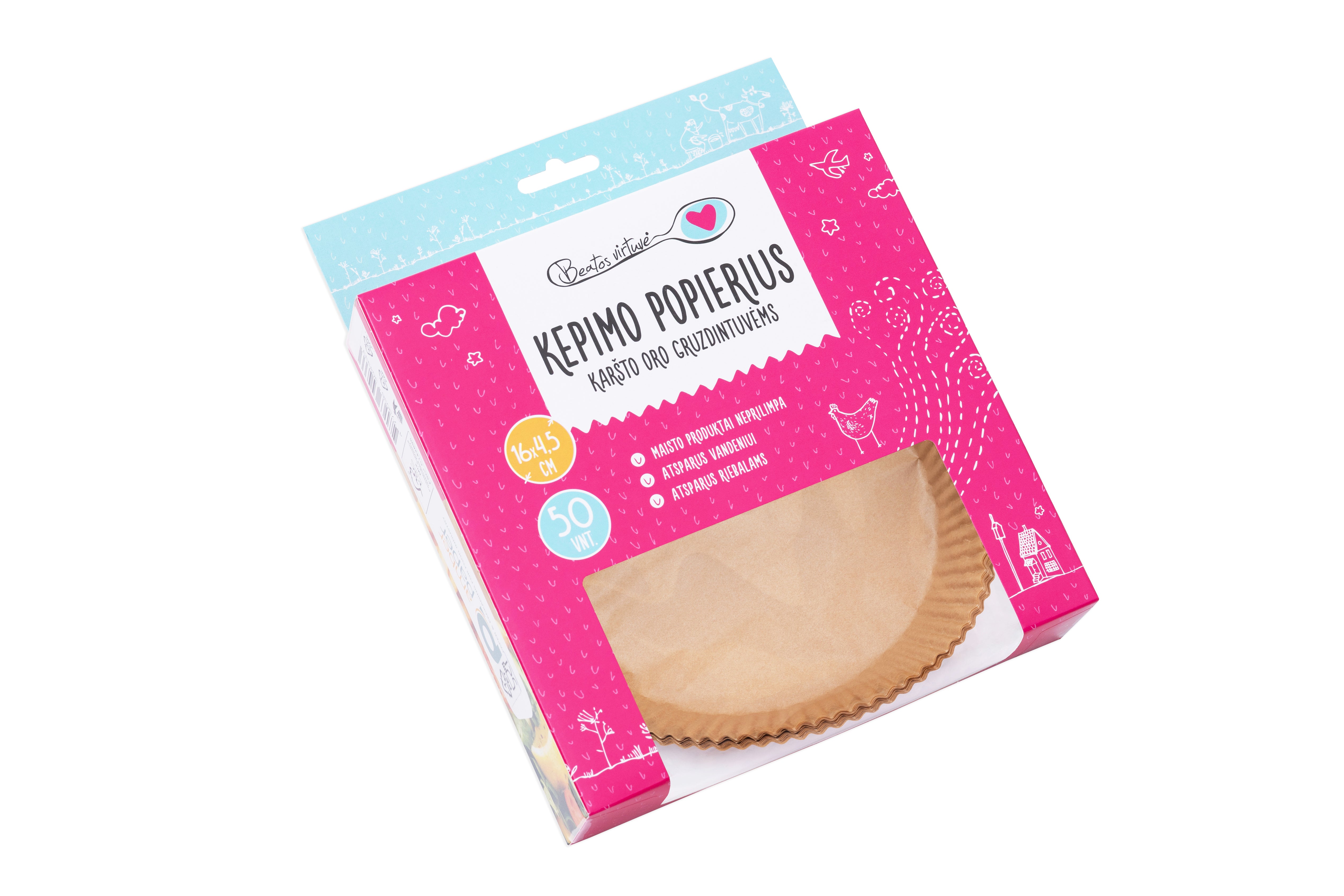 Beatos Virtuvė kepimo popierius karšto oro gruzdintuvėms (air fryer liners)