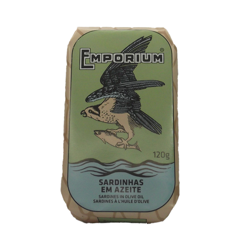Sardinės alyvuogių aliejuje, Emporium, 120 g |Ampinhal