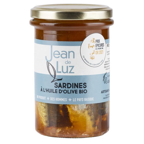 Ekologiškos sardinės alyvuogių aliejuje, 270 g | Jean de Luz – priekinis vaizdas | Beata Nicholson