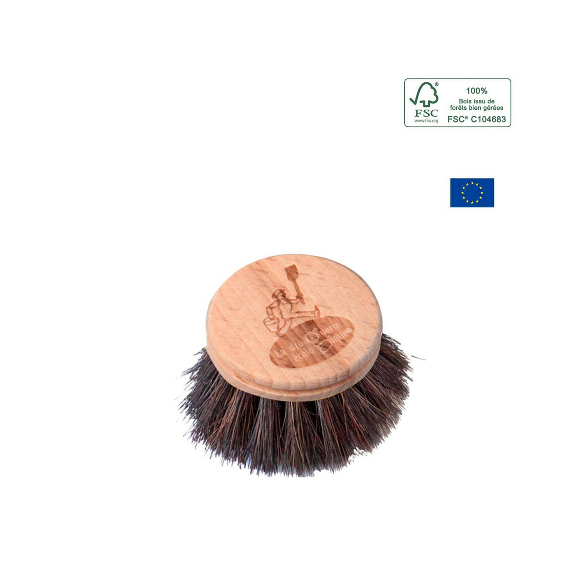 Horsehair Wooden Dish Brush Refill - La Droguerie Ecodis - Grand Beau