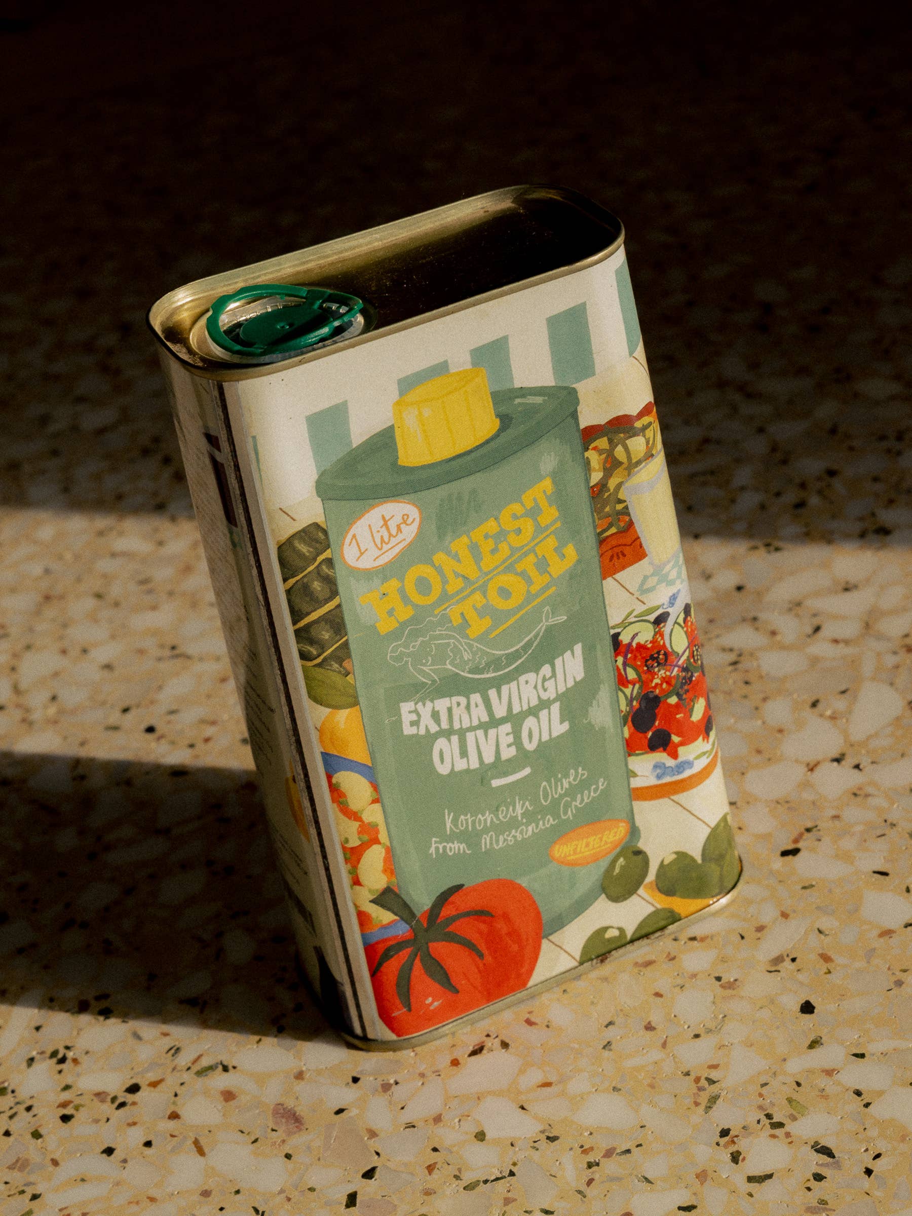 Švelnus, aromatingas, nedidelės partijos 🌿 nefiltruotas ypač tyras alyvuogių aliejus, 1 litro skardinė