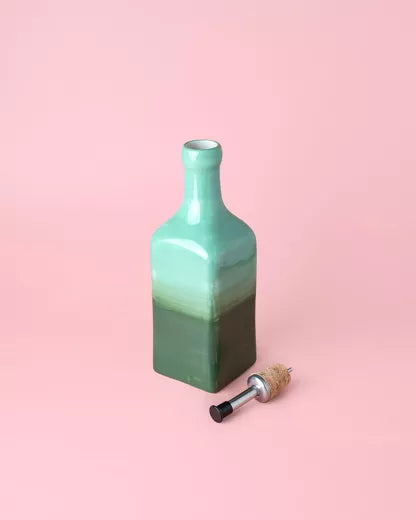 Keraminis aliejaus dozatorius - skysčio dozatorius - 475 ml / nefrito žalia – galinis vaizdas | Beata Nicholson