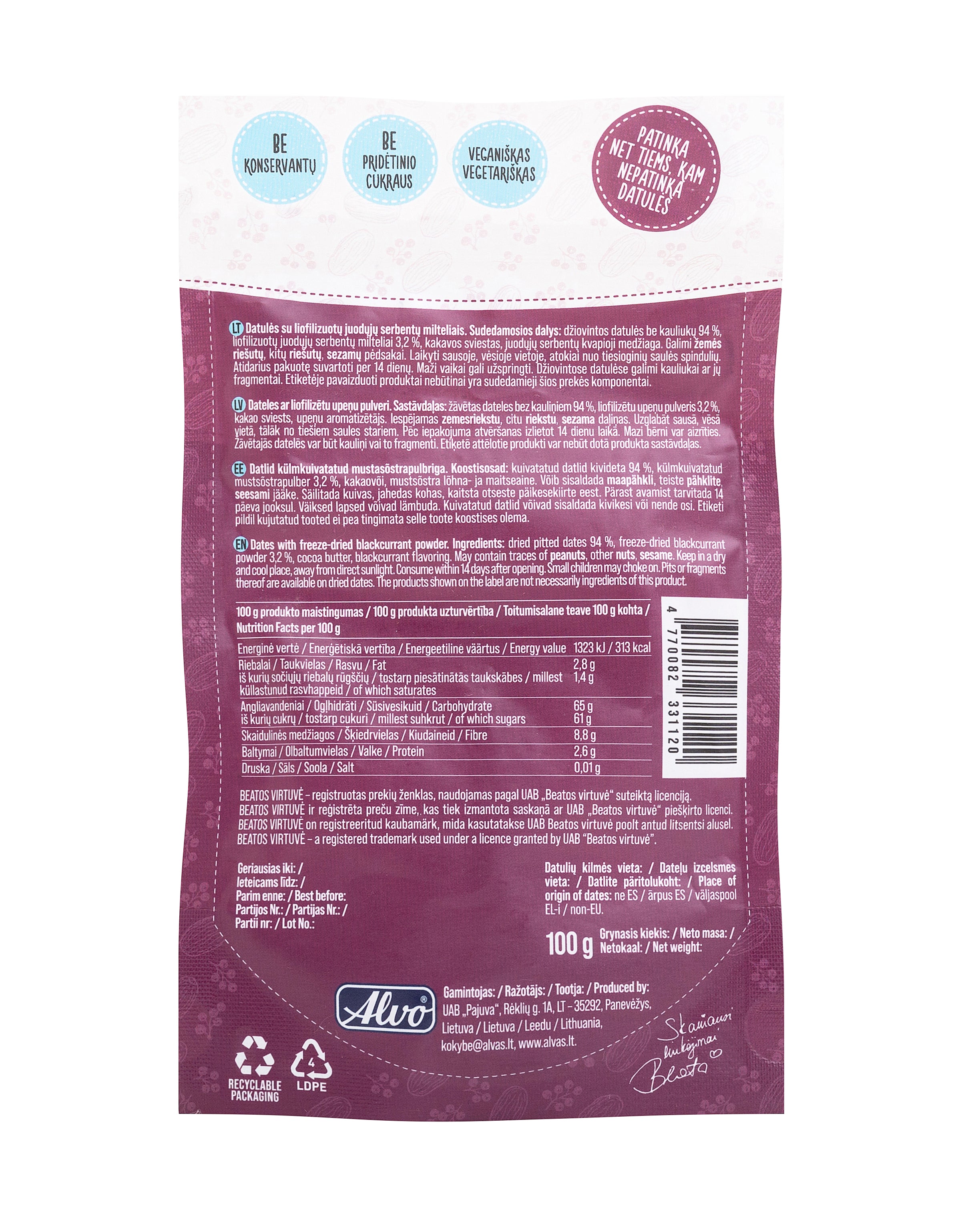 Happy Dates su juodaisiais serbentais