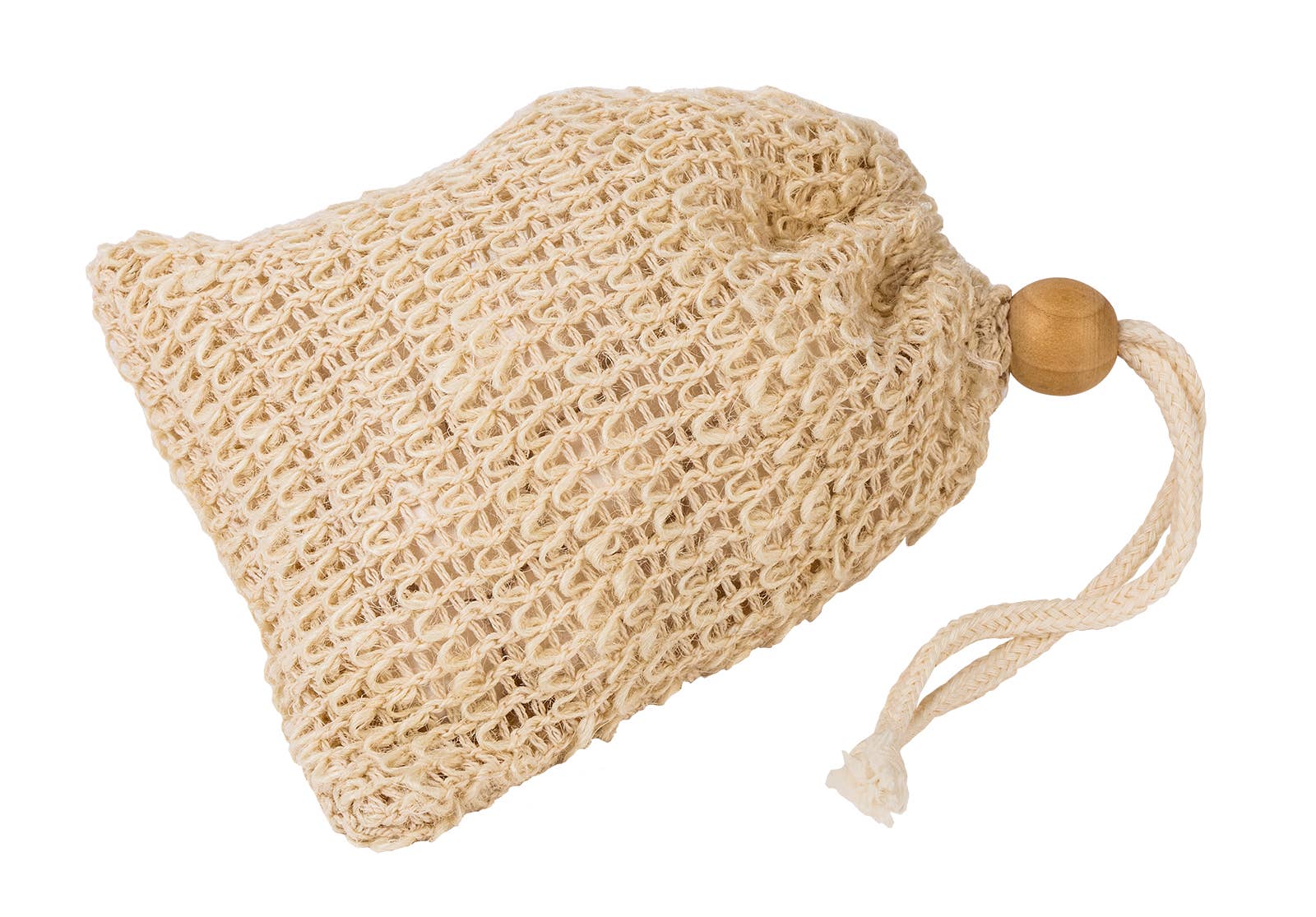 Sizalio muilo maišelis iš ekologiškos medžiagos – natūraliam muilui.