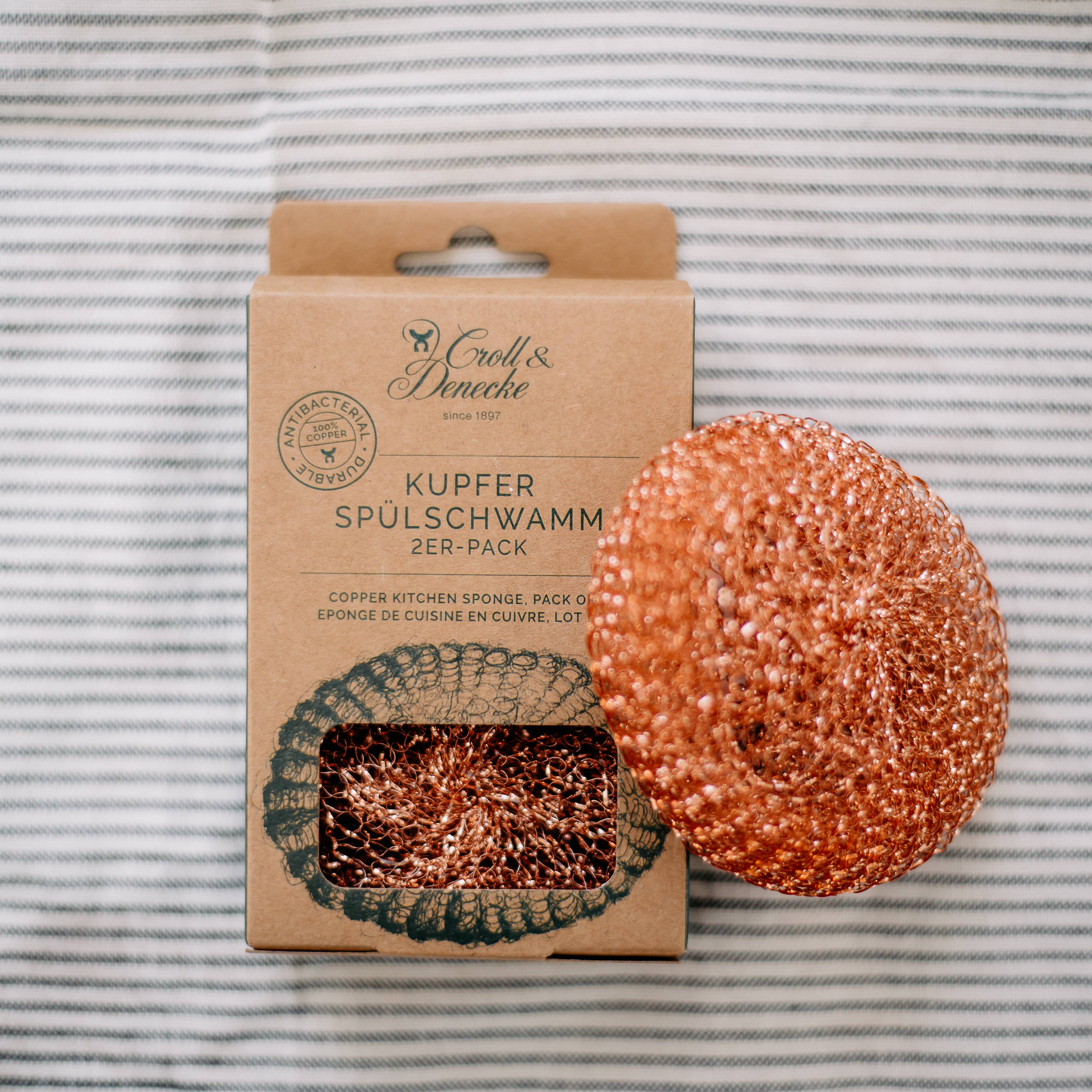 Varinė indų plovimo kempinė, 2 virtuvinių kempinių rinkinys Eco