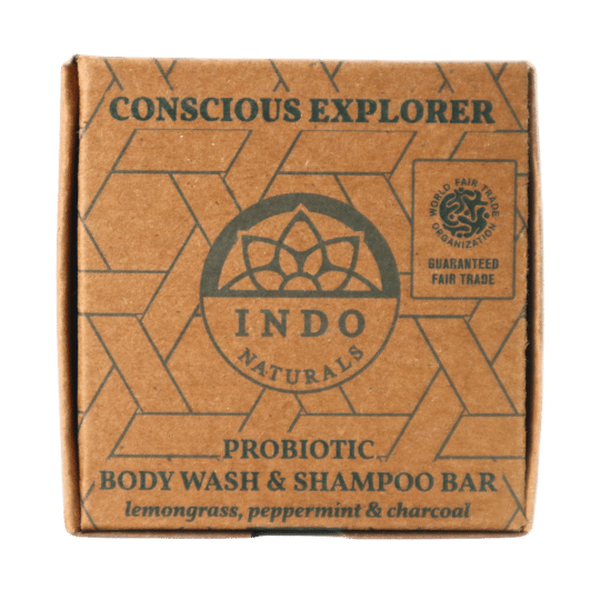 CONSCIOUS EXPLORER: kūno prausiklis ir šampūnas viename – probiotinė muilo plytelė