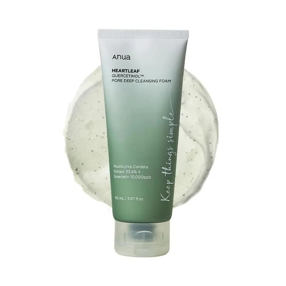 Anua Heartleaf Quercetinol Pore Deep Cleansing Foam - giliai poras valantis veido prausiklis 150ml