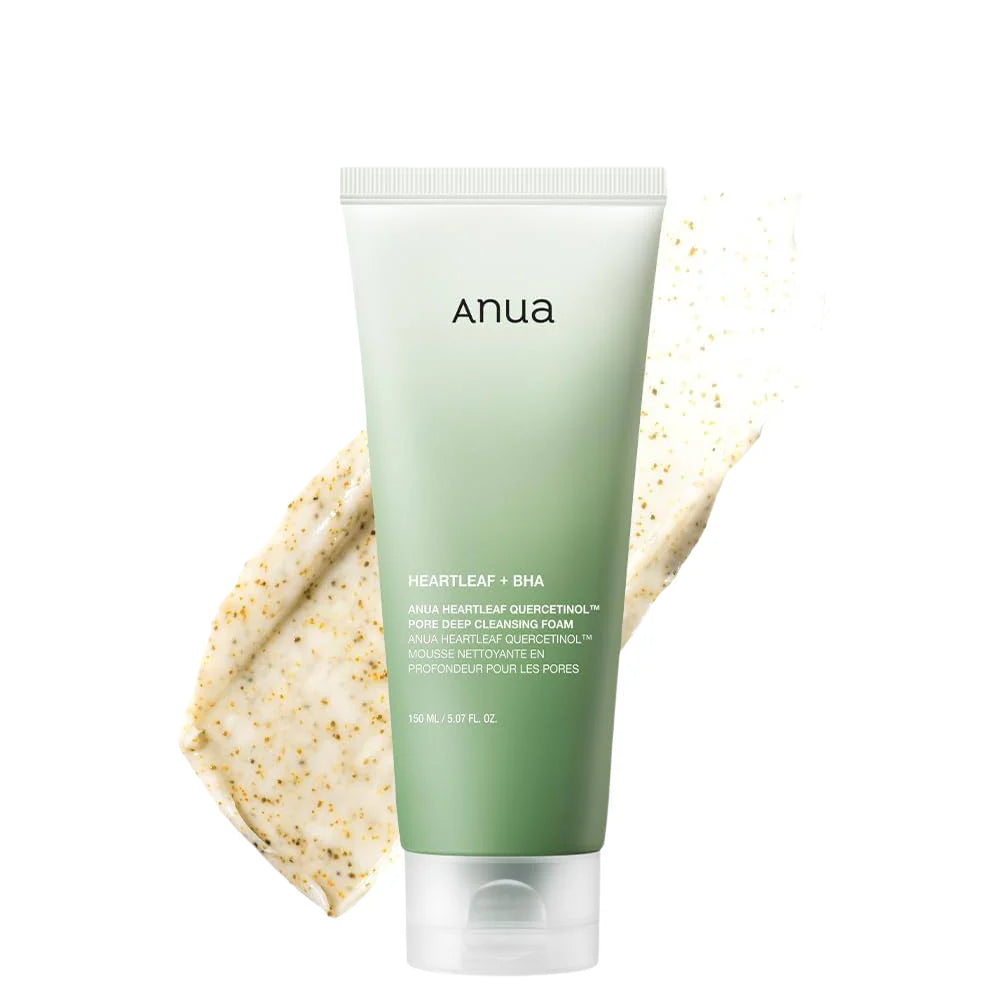 Anua Heartleaf Quercetinol Pore Deep Cleansing Foam - giliai poras valantis veido prausiklis 150ml
