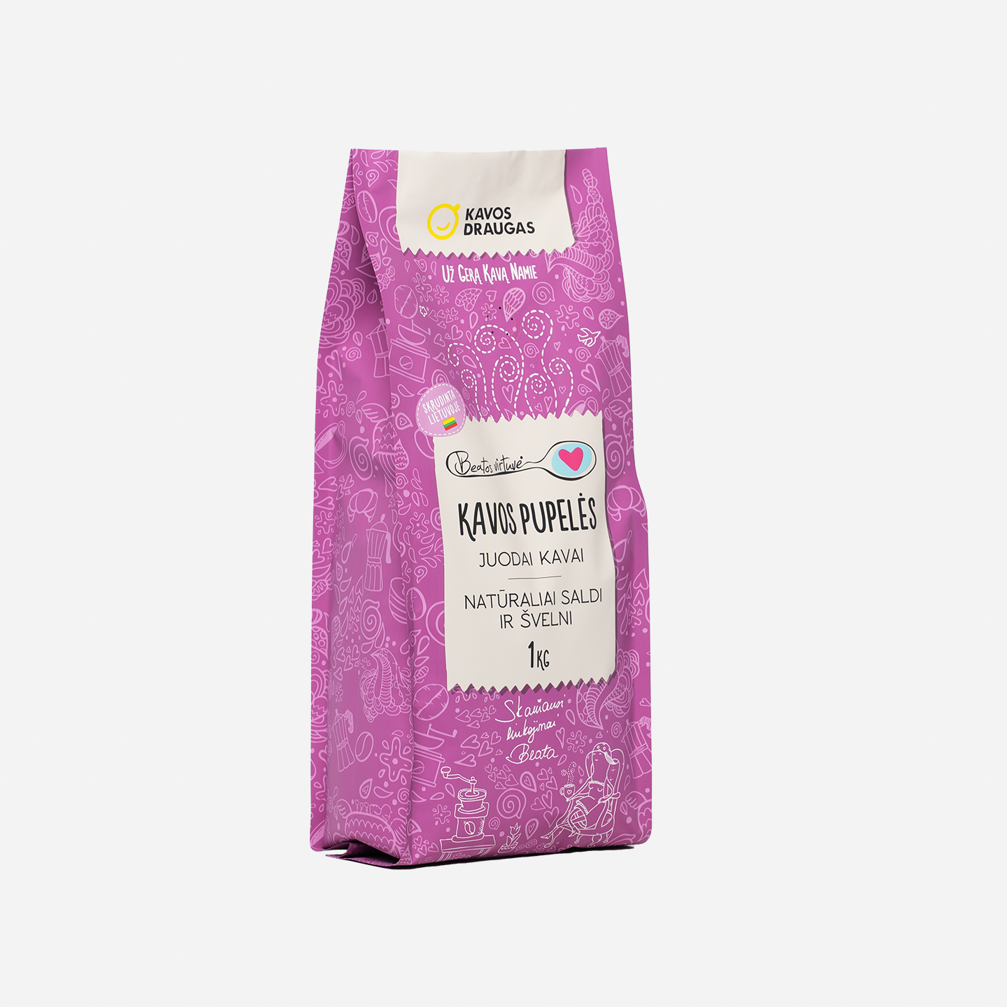 Coffee beans BEATOS VIRTUVĖ for black coffee, 1 kg