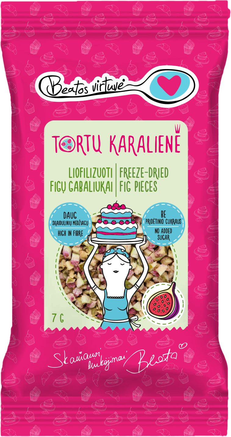 Liofilizuotų figų gabaliukai „Tortų karalienė“ | Natūralūs pabarstukai, 7 g Beatos.lt