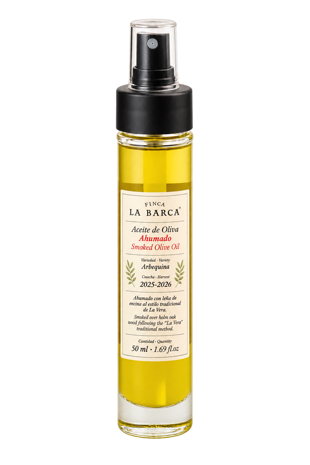 Rūkytas alyvuogių aliejus, purškiamas, 50 ml | Finca La Barca Finca La Barca