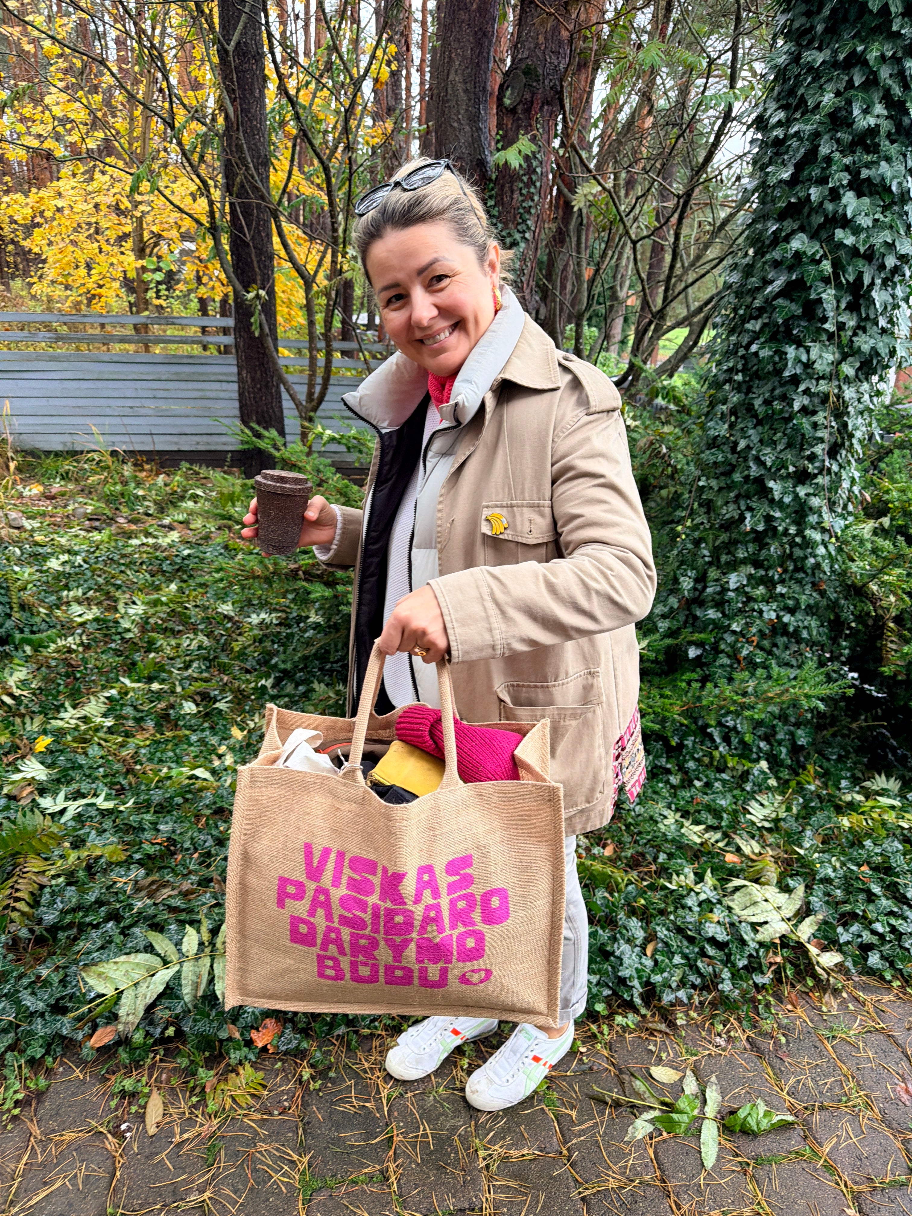 Džiuto krepšys "Viskas pasidaro darymo būdu"