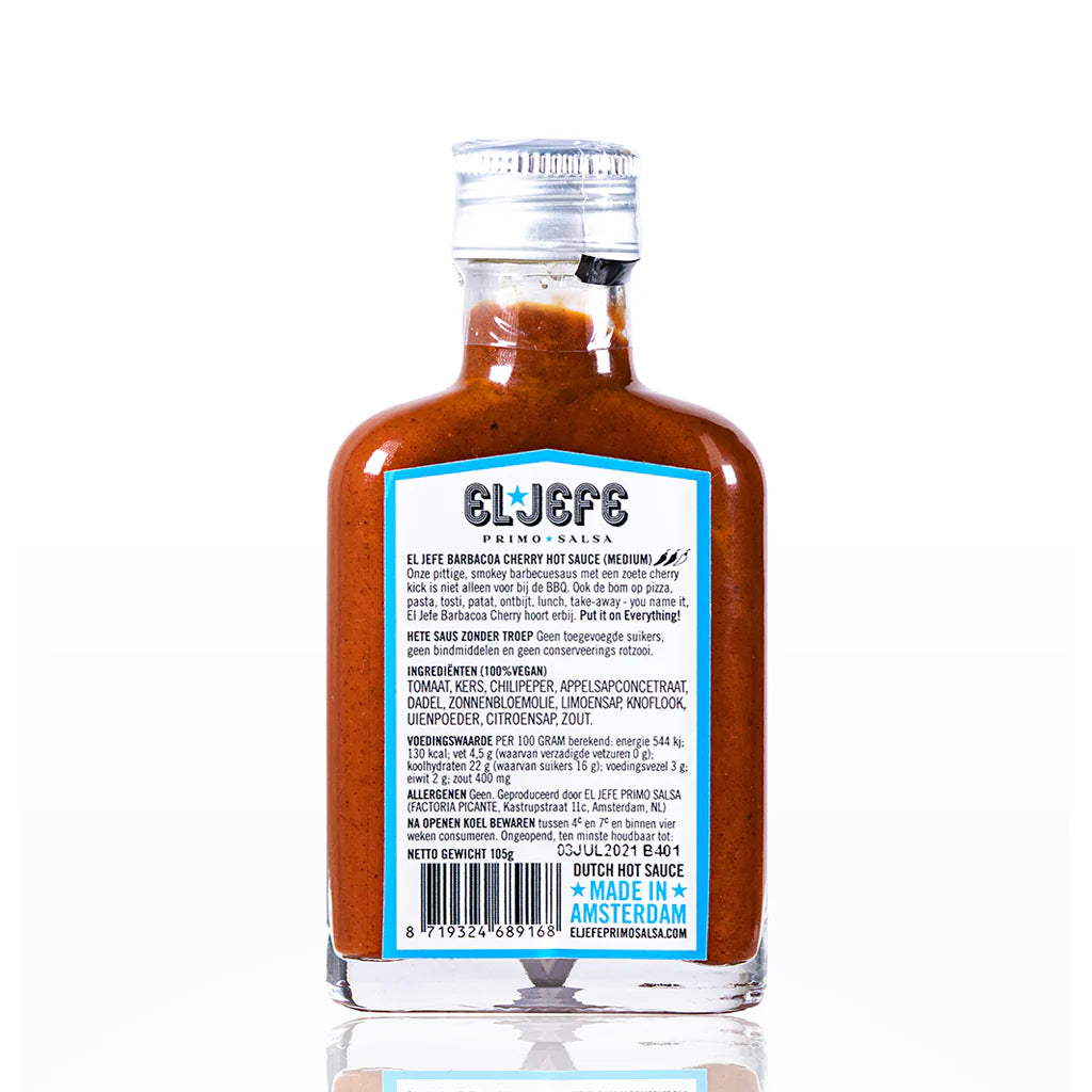 Dūminis BBQ padažas su vyšniomis (vidutinio aštrumo) - 100 ml | El Jefe