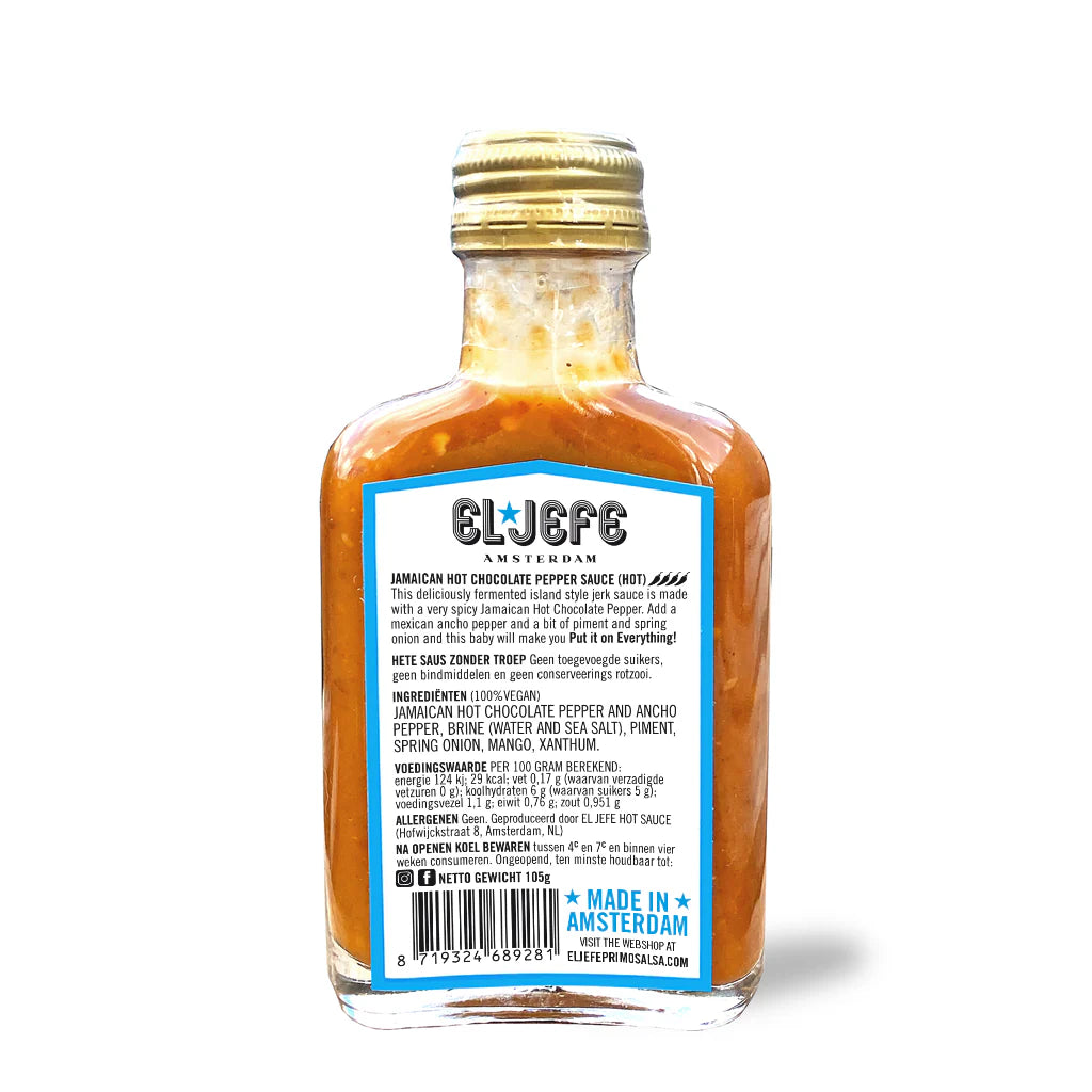 Labai aštrus jamaikietiškas šokoladinių pipirų padažas - 100 ml | El Jefe