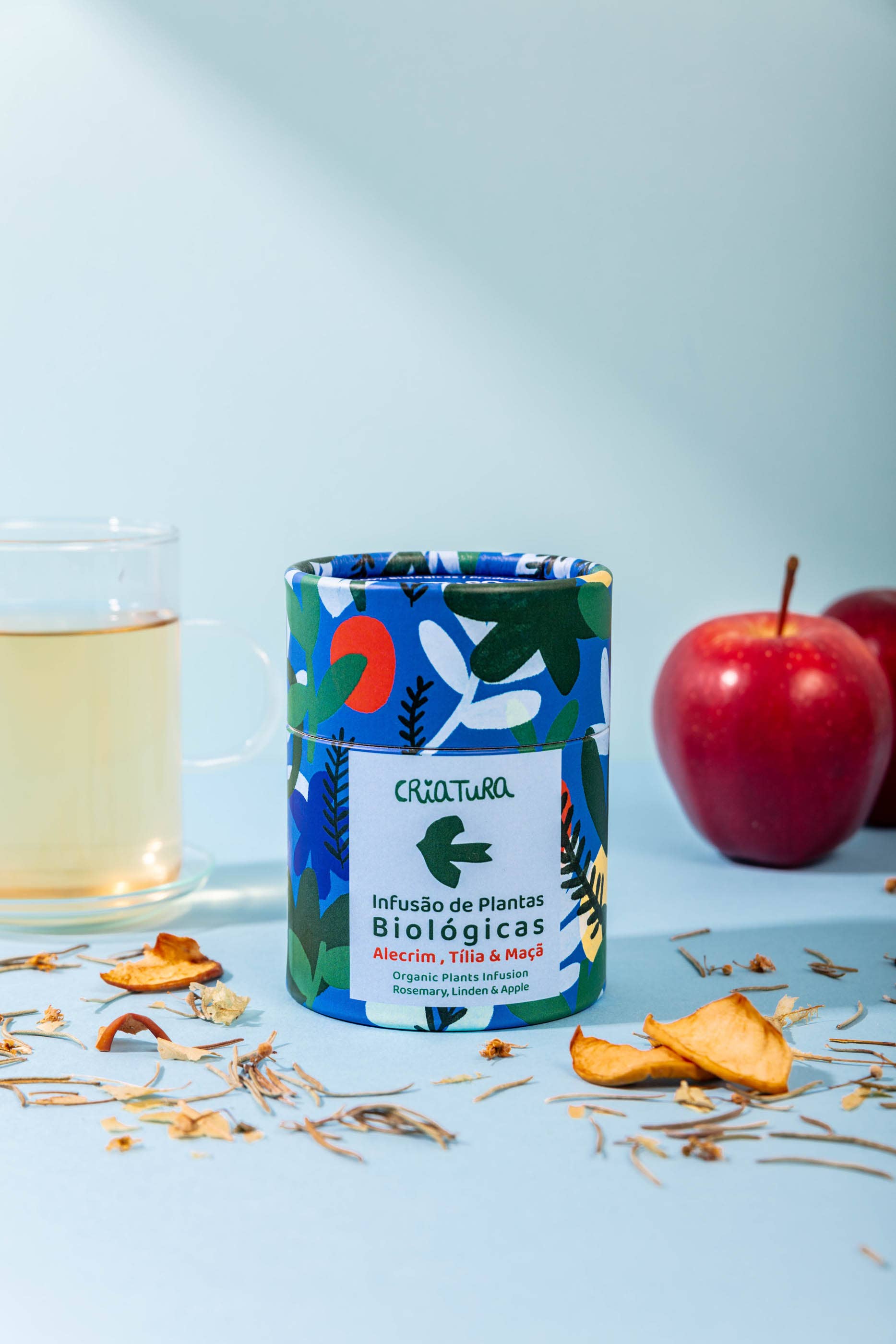 Ekologiška žolelių arbata – rozmarinų, liepžiedžių ir obuolių