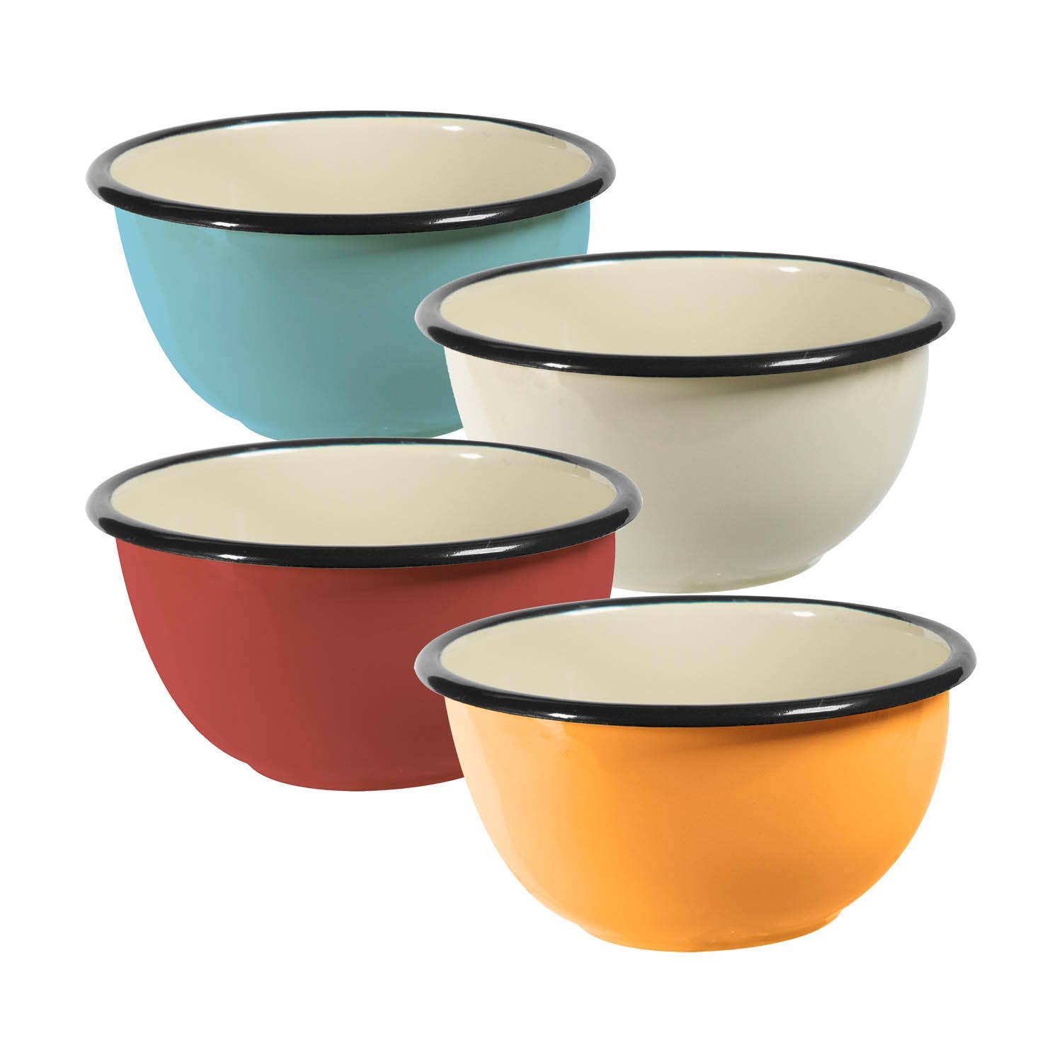 Enamelled iron bowls - Set of 4 colors Ecodis - Grand Beau
