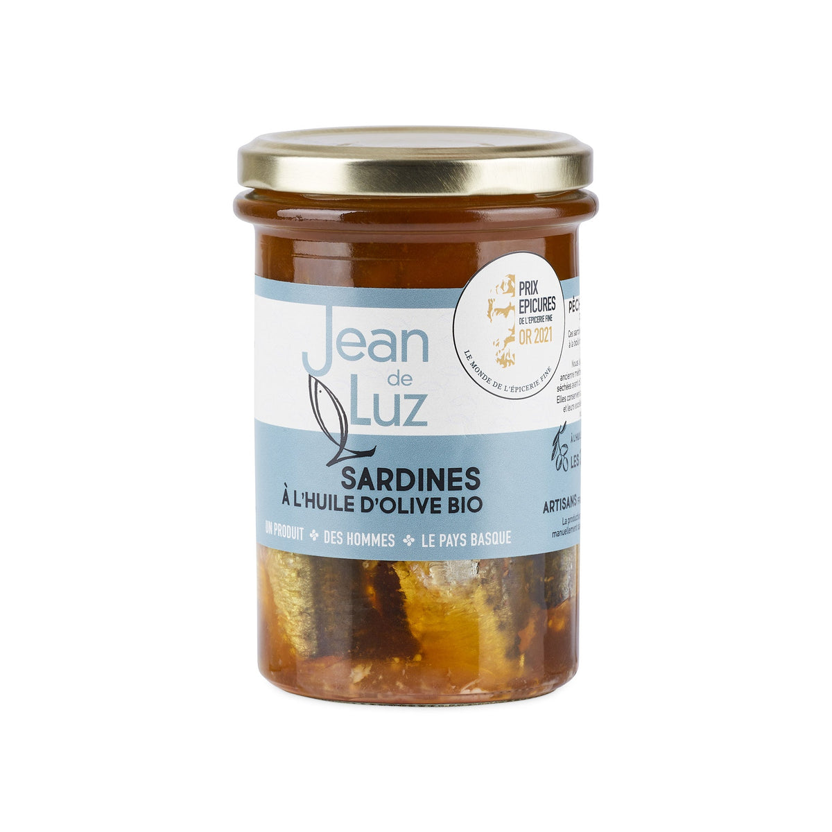 Ekologiškos sardinės alyvuogių aliejuje, 270 g | Jean de Luz – priekinis vaizdas | Beata Nicholson