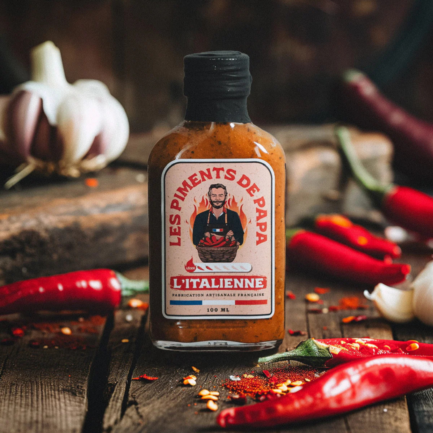Aštrus padažas „L'Italienne“, 100 ml, su česnaku ir raudonais pipirais | Beata Nicholson