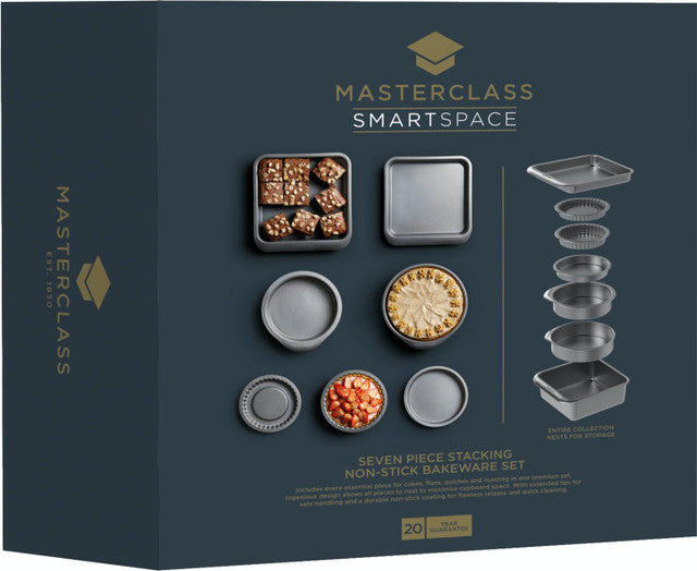 MasterClass Smart Space Stacking Seven Piece Non-Stick Roasting, Baking & Pastry Set