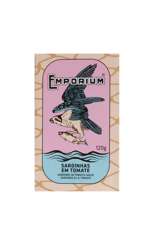 Sardinės pomidorų padaže „Emporium“, 120 g | Ampinhal – priekinis vaizdas | Beata Nicholson