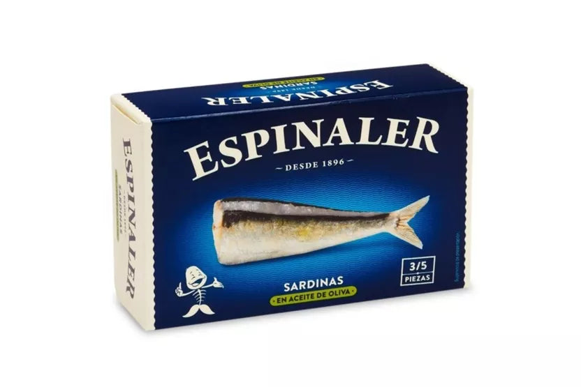 Sardinės alyvuogių aliejuje | ESPINALER – priekinis vaizdas | Beata Nicholson