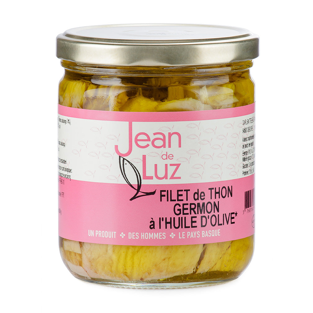 Ilgapelekio tuno filė ekologiškame alyvuogių aliejuje, 380 g | Jean de Luz – priekinis vaizdas | Beata Nicholson