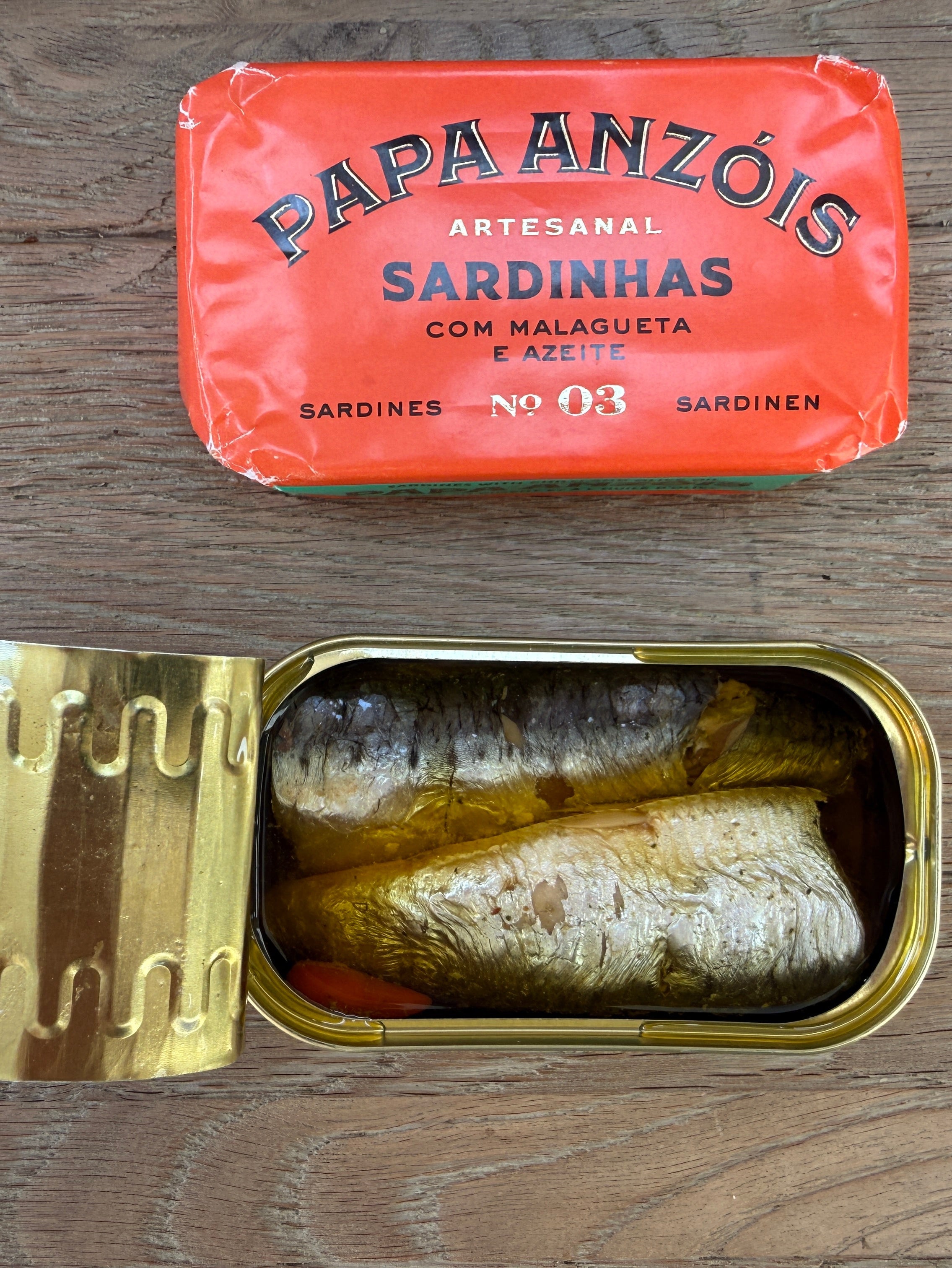 Sardinės alyvuogių aliejuje su čili | Papa Anzóis Conserveira do Arade