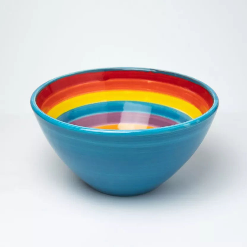 Didelis keraminis salotų dubuo 1,5 l - Ø21 cm / Daugiaspalvis IRIS – šoninis vaizdas | Beata Nicholson