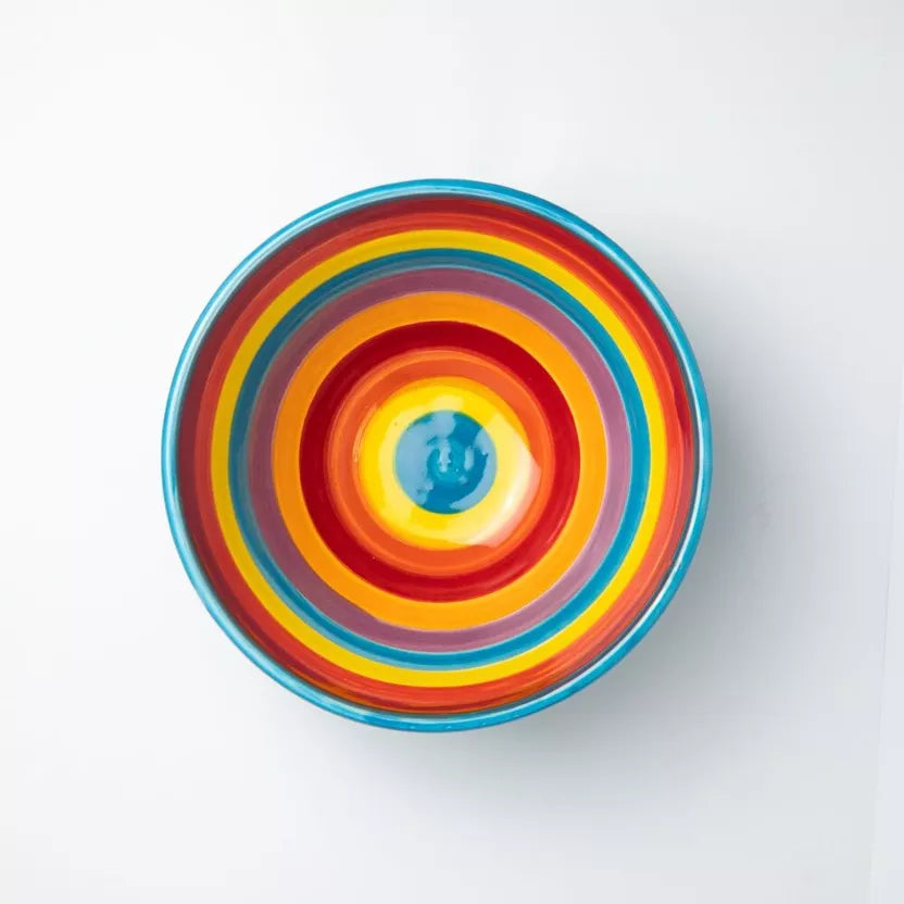 Didelis keraminis salotų dubuo 1,5 l - Ø21 cm / Daugiaspalvis IRIS – priekinis vaizdas | Beata Nicholson