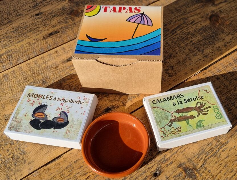 Užkandžių rinkinys – dovanų dėžutė su lėkštute patiekimui "Tapas" – produkto nuotrauka | Beata Nicholson