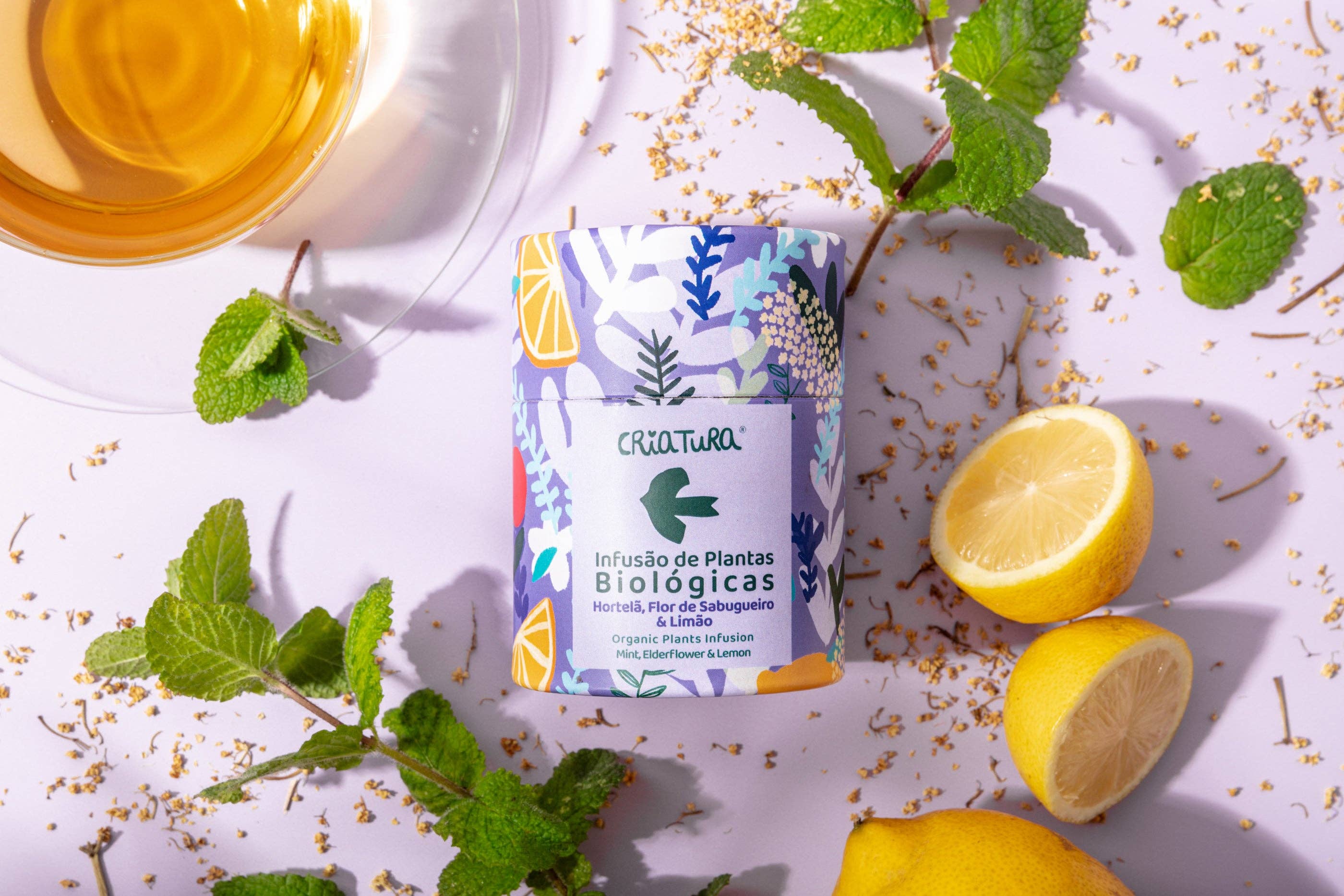 Ekologiška žolelių arbata – mėtos, šeivamedžio žiedų ir citrinos