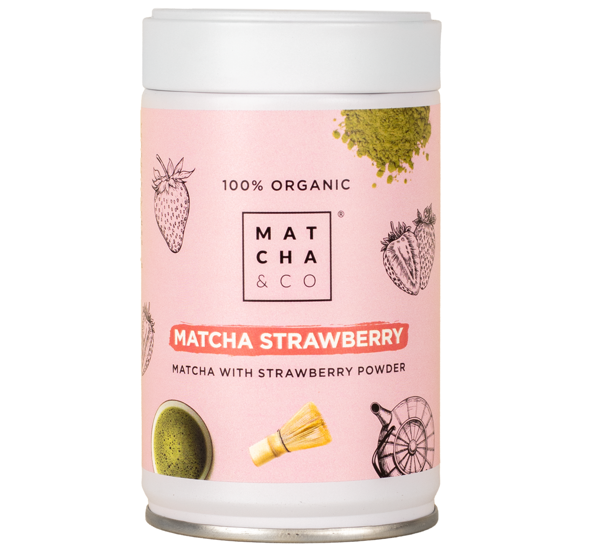 Ekologiška matcha su braškėmis, 80 g | Beata Nicholson
