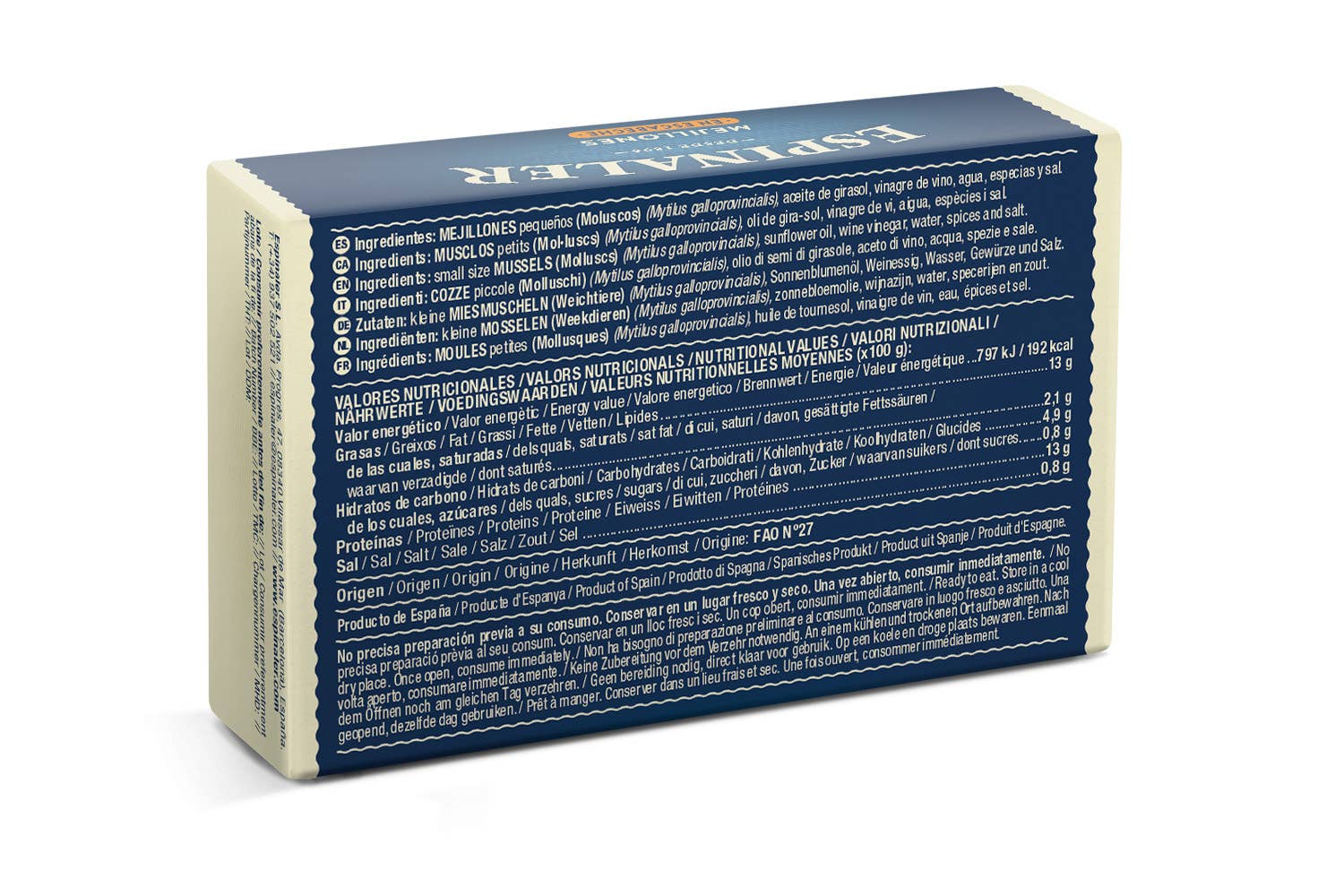 ESPINALER OL-120 Pickled Mussels 20/30 pieces – galinis vaizdas | Beata Nicholson