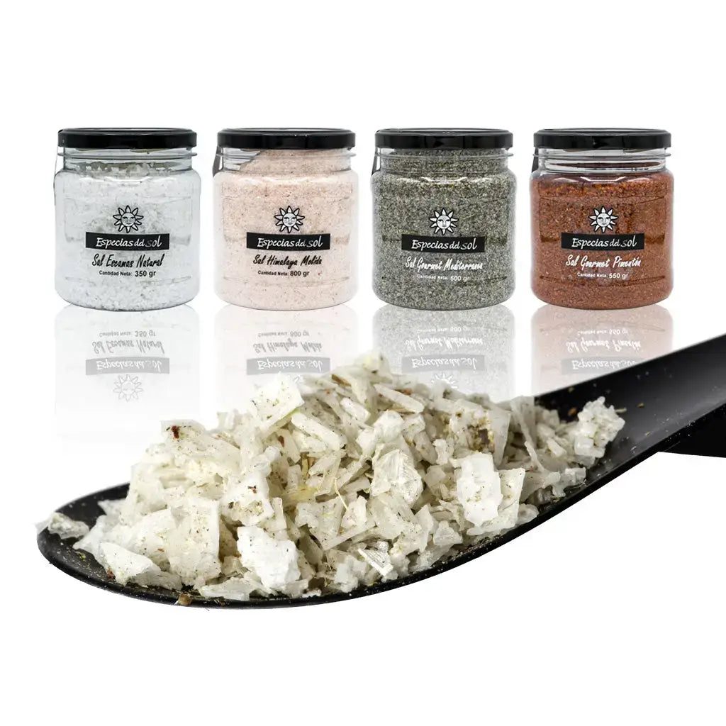 Viduržemio jūros dribsnių druska su žolelėmis – maistinėje pakuotėje, 350 g.