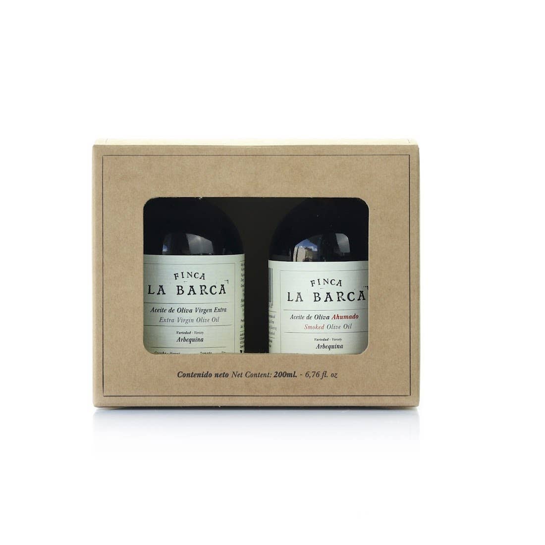 Estuche Regalo Aceites de Oliva "Ahumado y sin Ahumar" 2 bot Finca La Barca