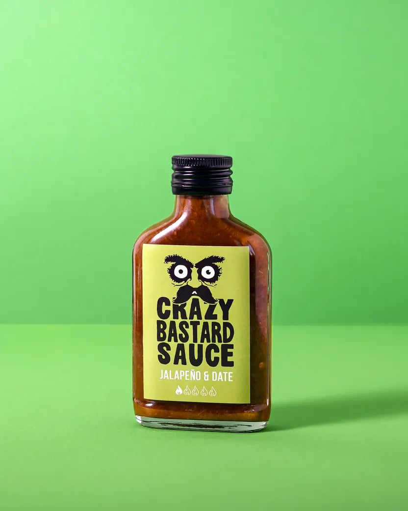 Crazy Bastard aštrus padažas - jalapeno ir datulių 100 ml – galinis vaizdas | Beata Nicholson