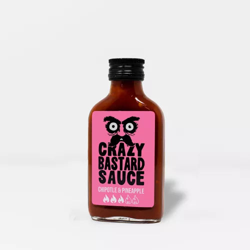 Crazy Bastard aštrus padažas - čipotlės ir ananasų 100ml – priekinis vaizdas | Beata Nicholson