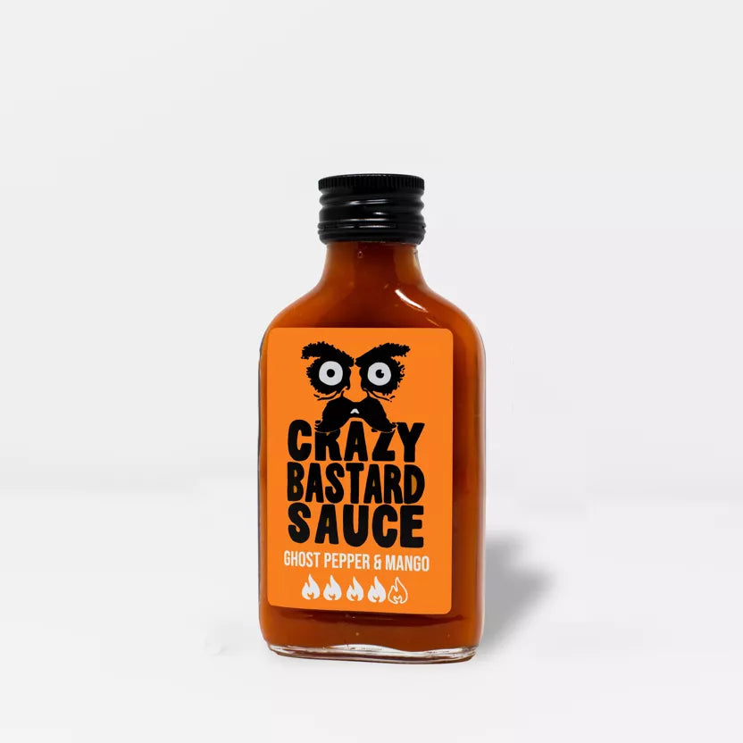 Crazy Bastard aštrus padažas - vaiduokliniai pipirai ir mangas 100ml – priekinis vaizdas | Beata Nicholson