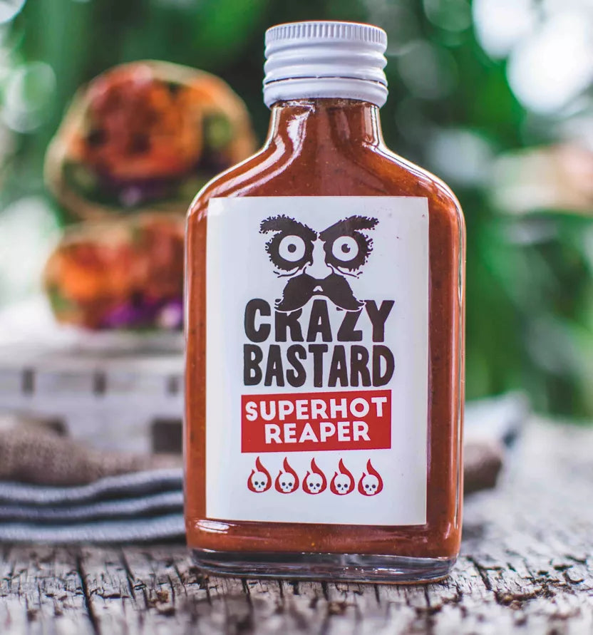 Crazy Bastard aštrus padažas - Superhot Reaper 100ml – galinis vaizdas | Beata Nicholson