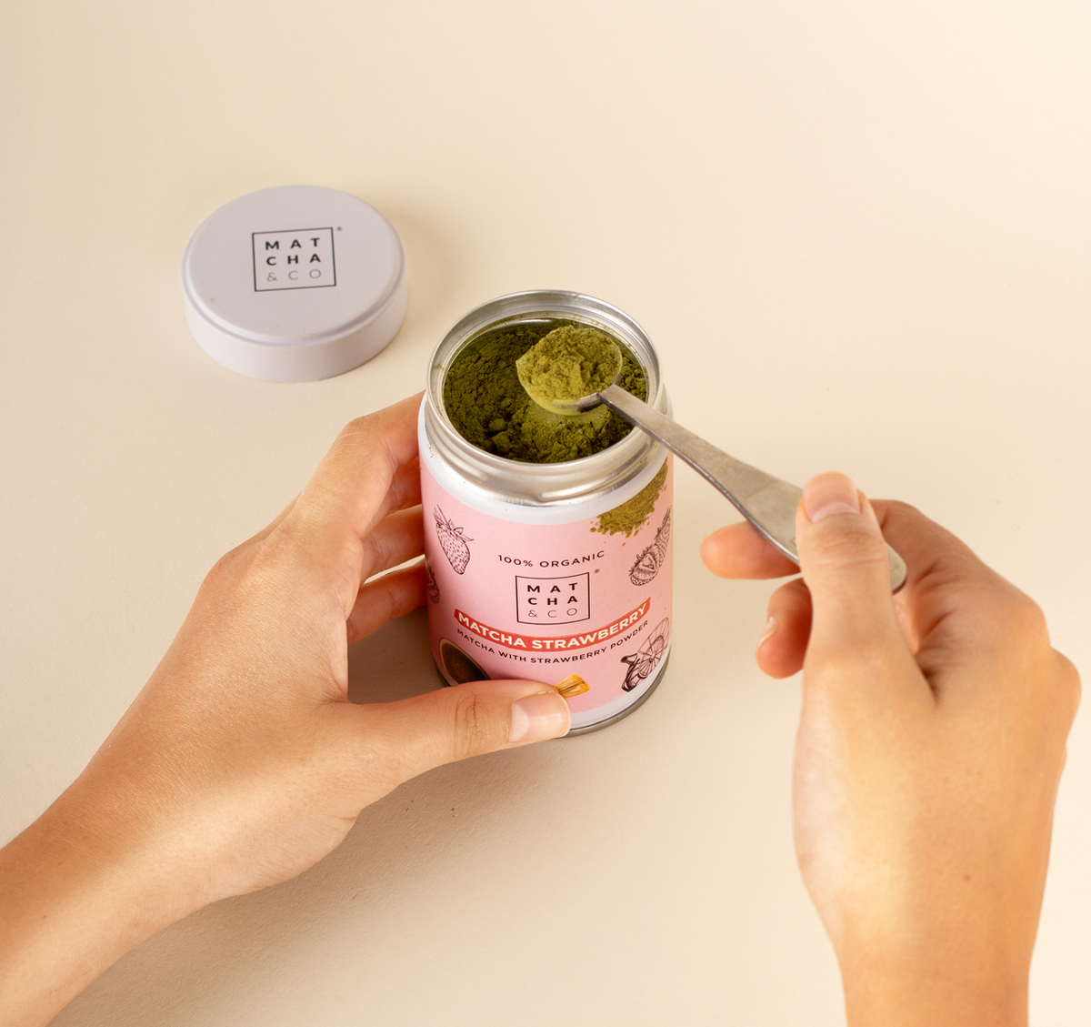 Ekologiška matcha su braškėmis, 80 g – 4 nuotrauka | Beata Nicholson