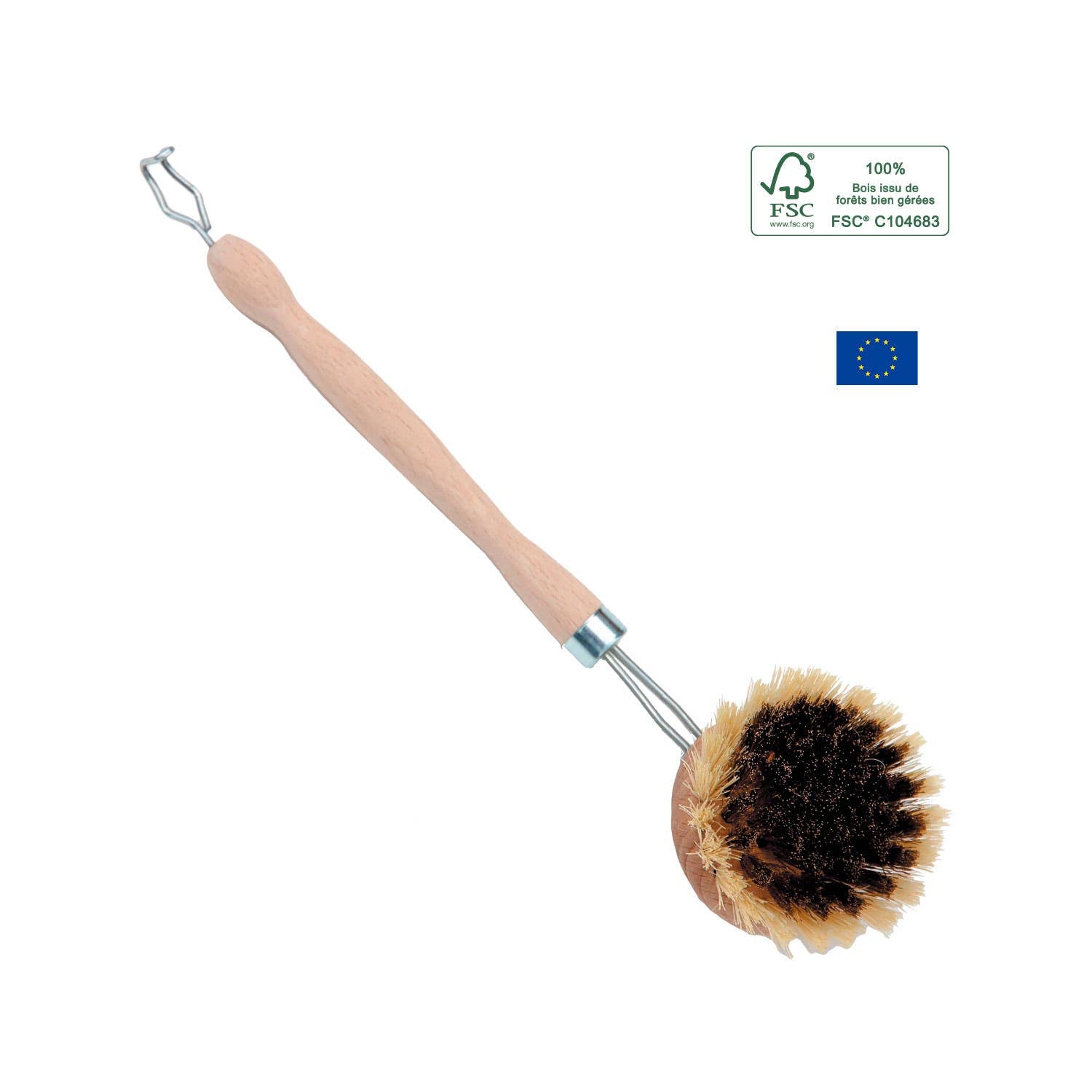 Refillable Brass Dish Brush with Natural Fibers Ecodis - Grand Beau