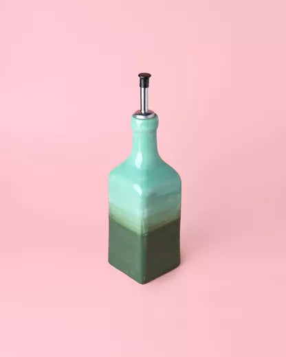 Keraminis aliejaus dozatorius - skysčio dozatorius - 475 ml / nefrito žalia – šoninis vaizdas | Beata Nicholson