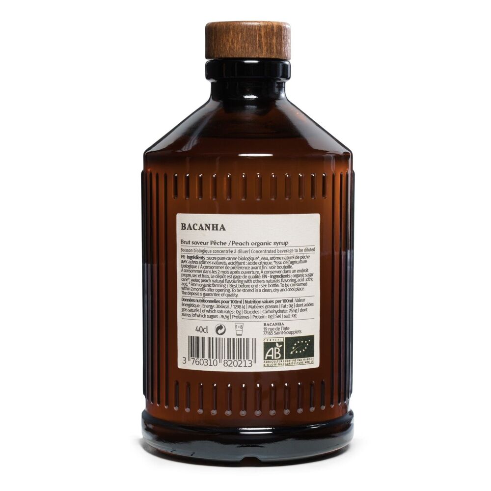 Natūralus persikų sirupas - ekologiškas - 400 ml | Bacanha Bacanha