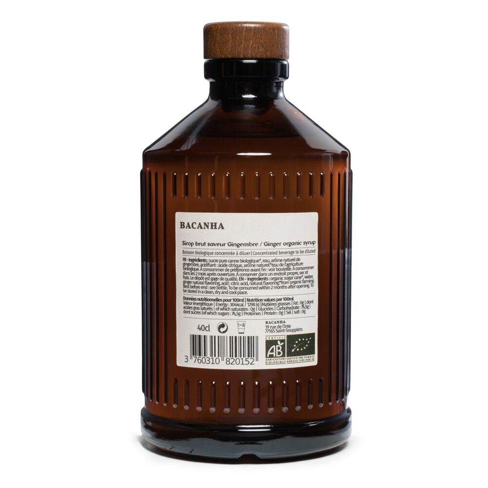 Natūralus imbiero sirupas - ekologiškas - 400 ml | Bacanha Bacanha