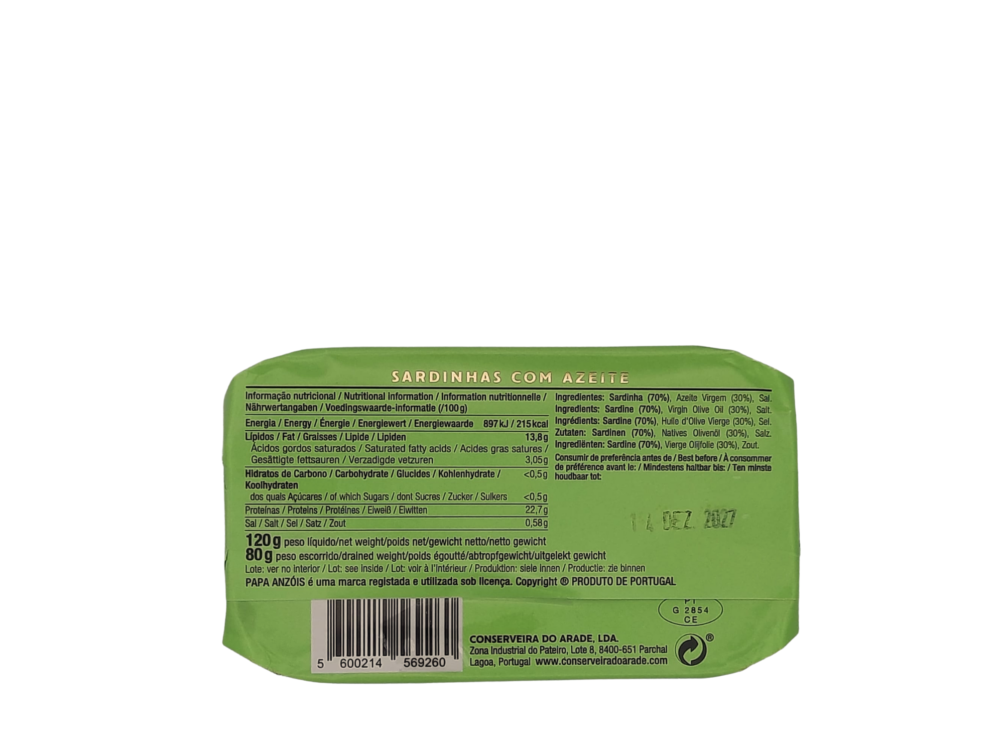 Sardinės su Virgin alyvuogių aliejumi Papa Anzois