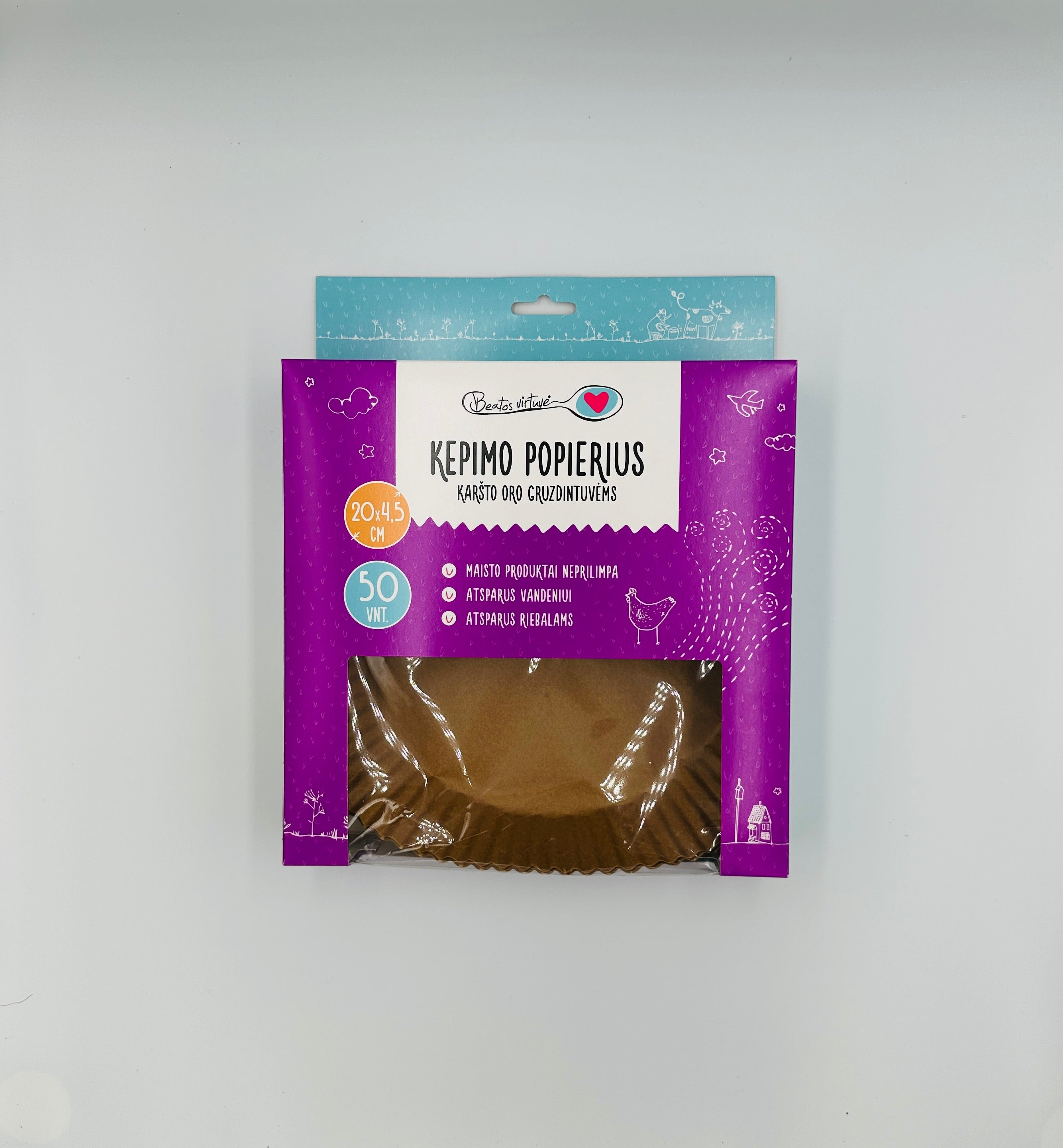 Beatos Virtuvė kepimo popierius karšto oro gruzdintuvėms (air fryer liners)