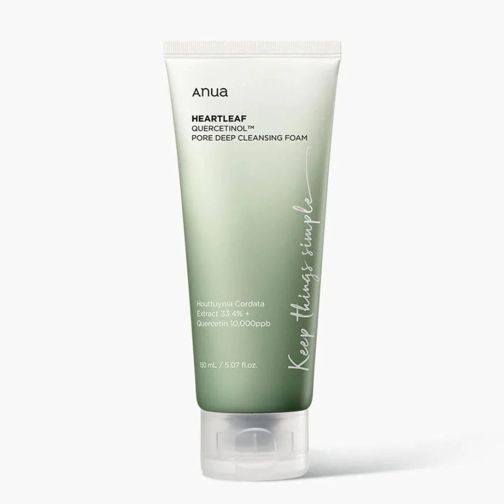 Anua Heartleaf Quercetinol Pore Deep Cleansing Foam - giliai poras valantis veido prausiklis 150ml