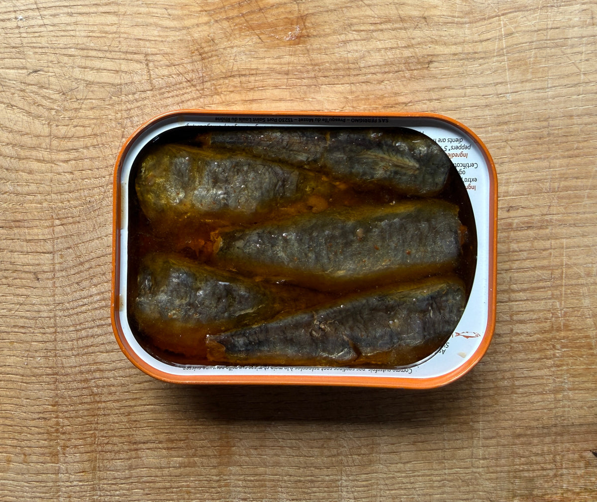 Sardinės alyvuogių aliejuje su ekologiškomis paprikomis ir čili | Ferrigno FERRIGNO