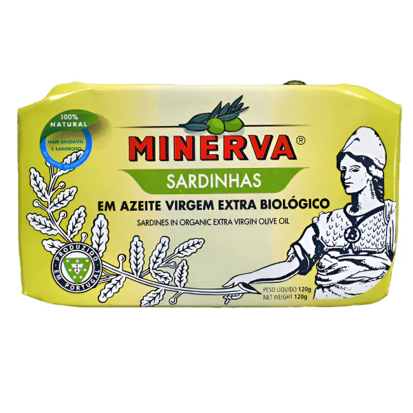 Sardinės ekologiškame ypač tyrame alyvuogių aliejuje | Minerva BIO – priekinis vaizdas | Beata Nicholson
